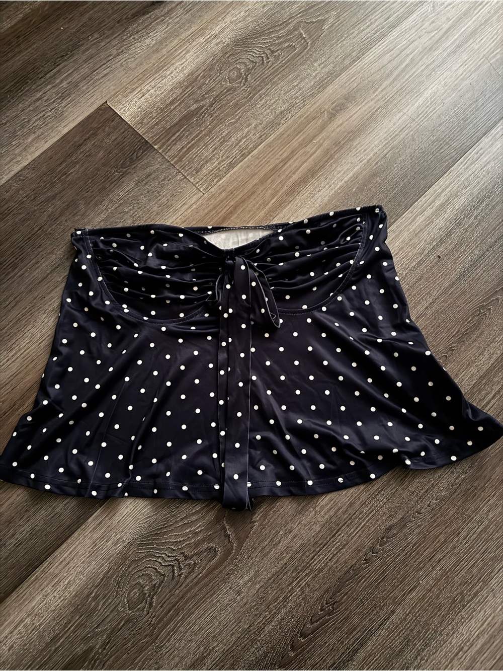 Navy Blue Polka Dot Tube Top